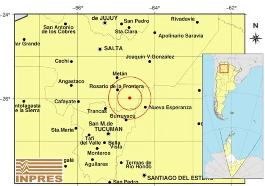 Un temblor de magnitud 3,8 se sintió en Tucumán, Salta y Santiago