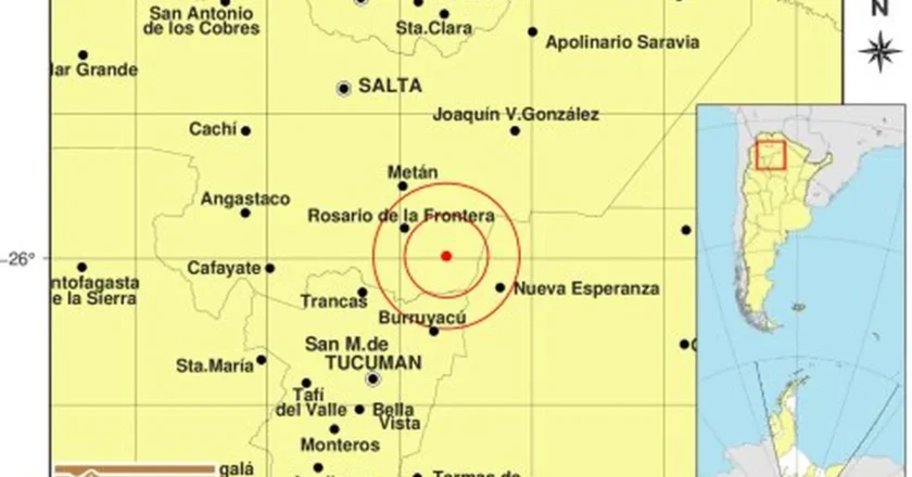 Un temblor de magnitud 3,8 se sintió en Tucumán, Salta y Santiago